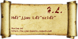 Héjjas László névjegykártya