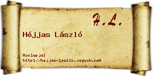 Héjjas László névjegykártya