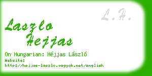 laszlo hejjas business card