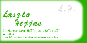 laszlo hejjas business card